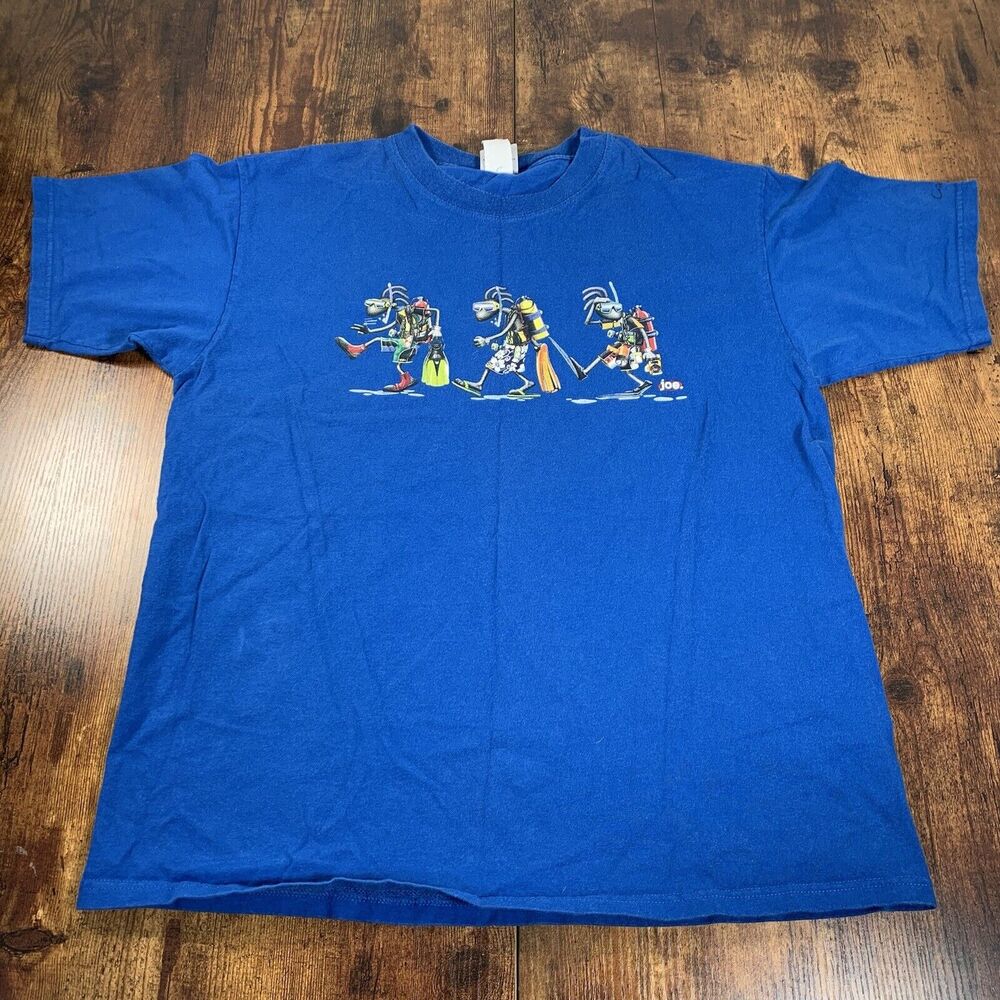 Vintage Joe Scuba Divers T Shirt S 90s VTG Blue Large